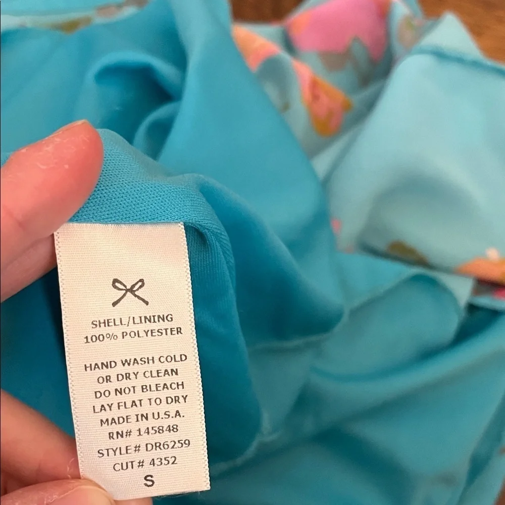 Everly Turquoise Blue and Pink Floral Sheath Sleeveless Mini Dress - Size Small